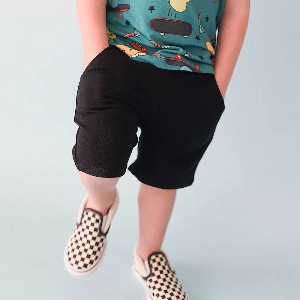 Posh Peanut Black French Terry Shorts Store
