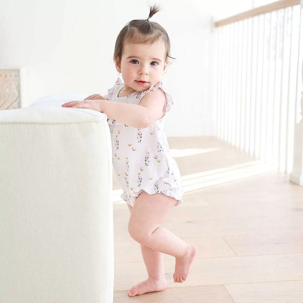 Posh Peanut Cap Sleeve Ruffled Bubble Romper Store