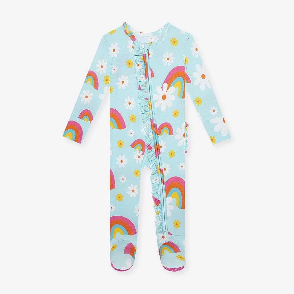 Posh Peanut Footie Ruffled Zippered One Piece New