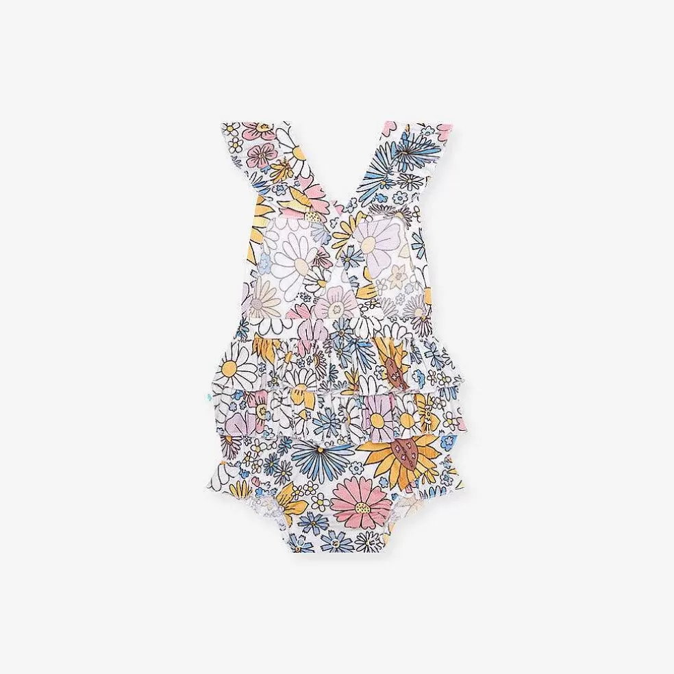 Posh Peanut Ruffled Strap Bubble Romper Discount