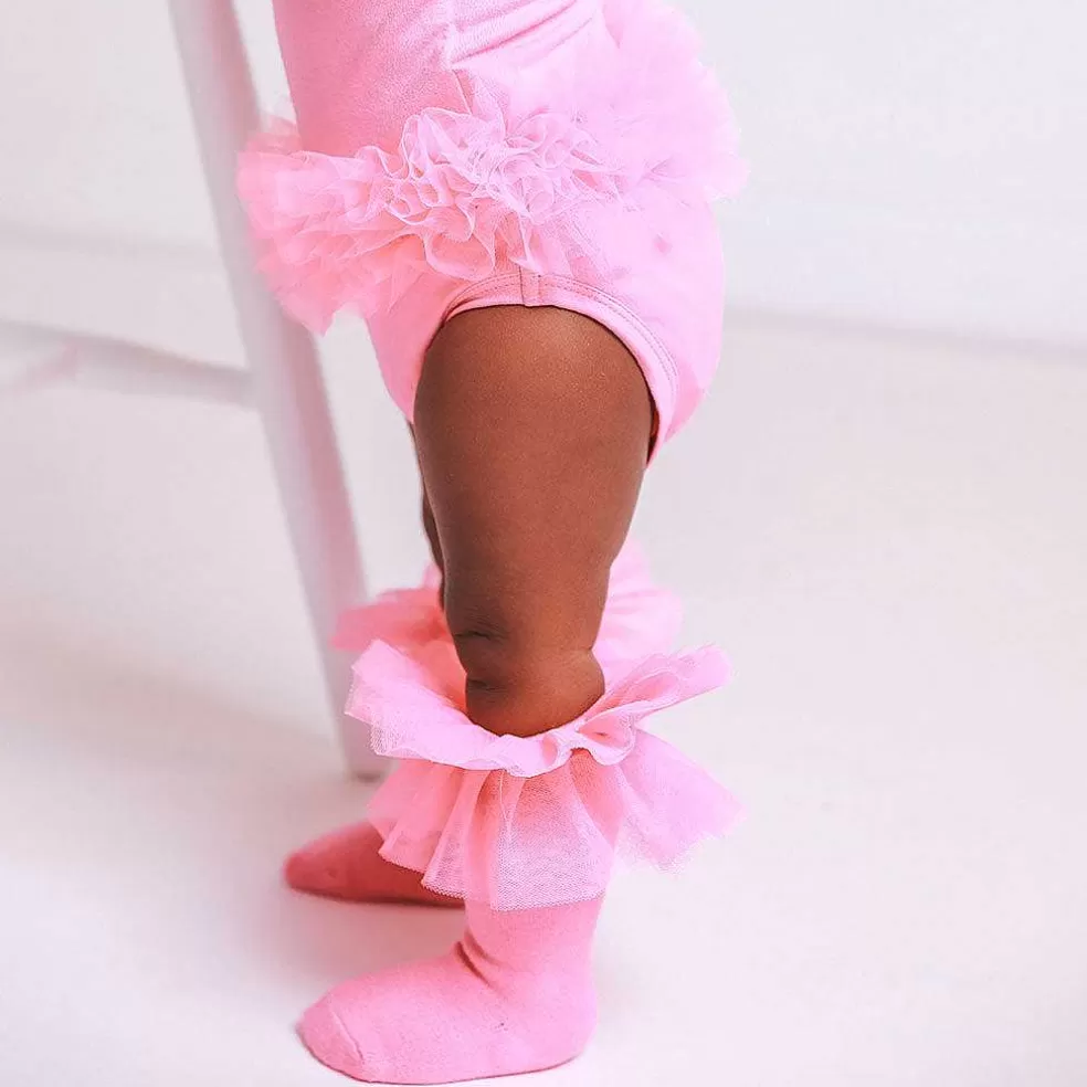 Posh Peanut Tulle Sleeve Ruffled Back Bodysuit Store