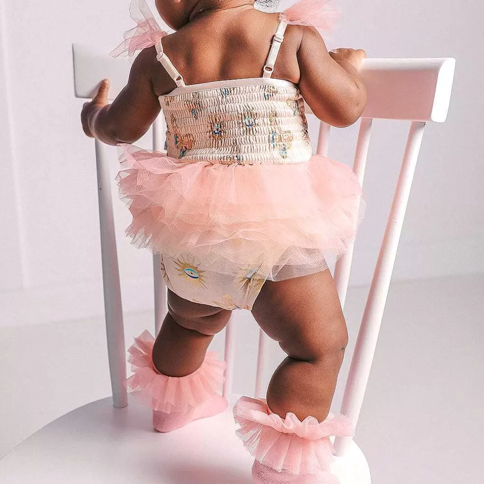 Posh Peanut Tulle Smocked Bodysuit Dress Sale