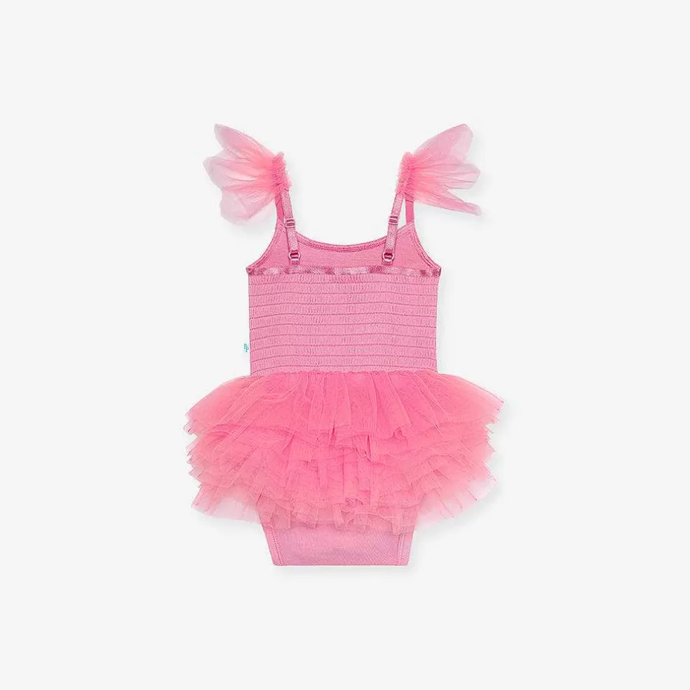 Posh Peanut Tulle Smocked Bodysuit Dress Best Sale