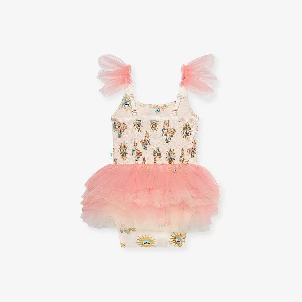 Posh Peanut Tulle Smocked Bodysuit Dress Sale