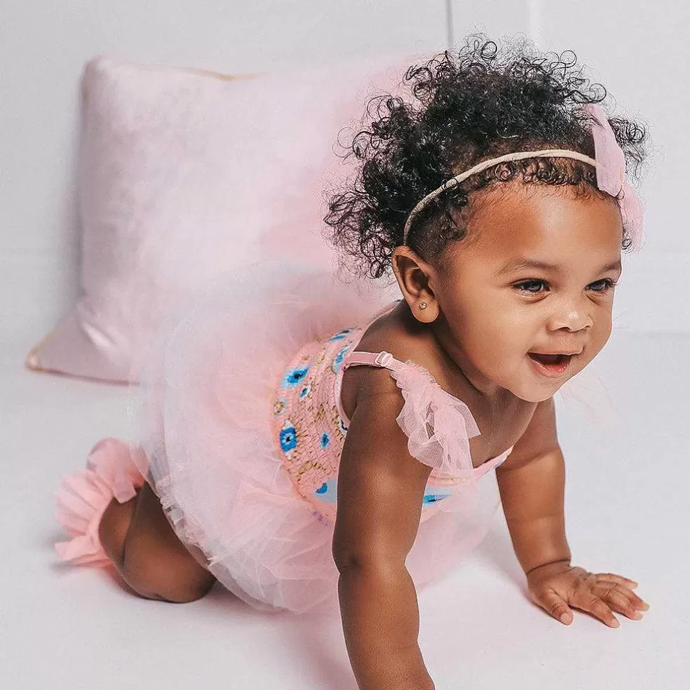 Posh Peanut Tulle Smocked Bodysuit Dress Flash Sale