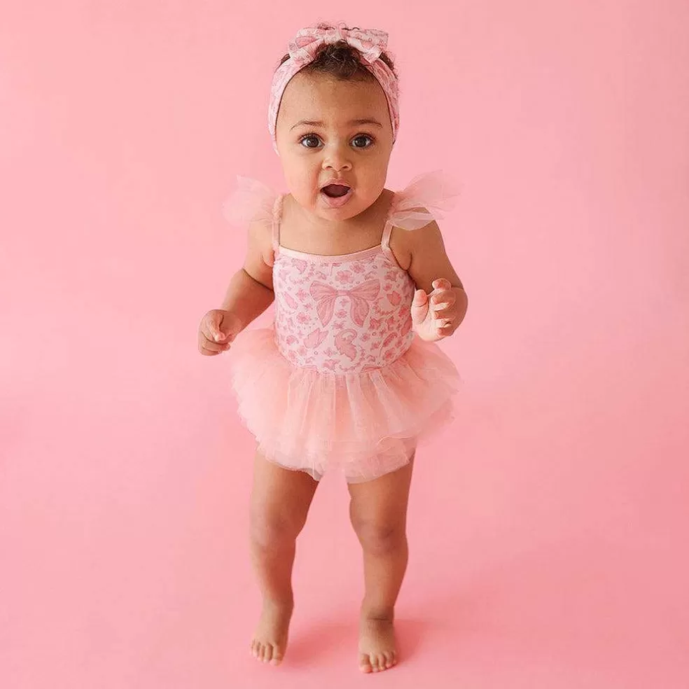 Posh Peanut Tulle Smocked Bodysuit Dress Cheap
