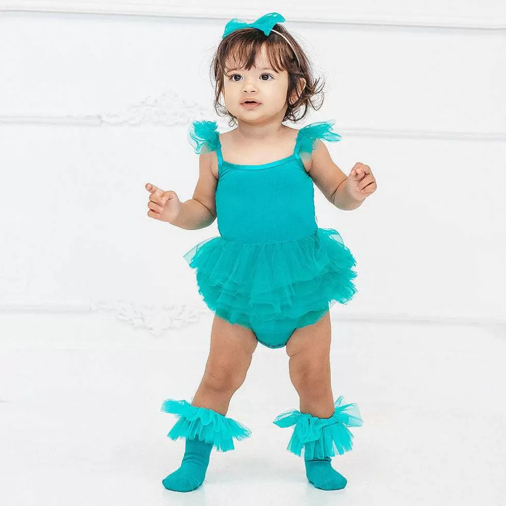 Posh Peanut Tulle Smocked Bodysuit Dress Clearance