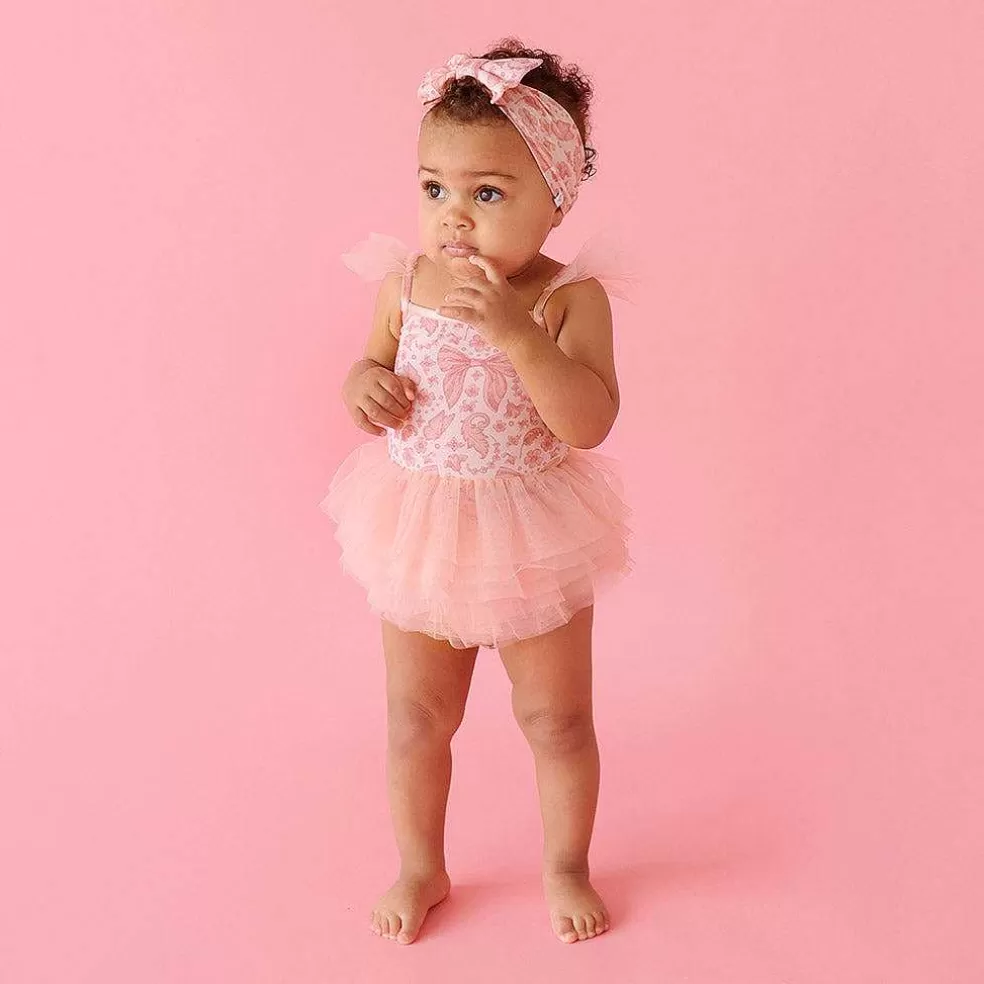 Posh Peanut Tulle Smocked Bodysuit Dress Cheap