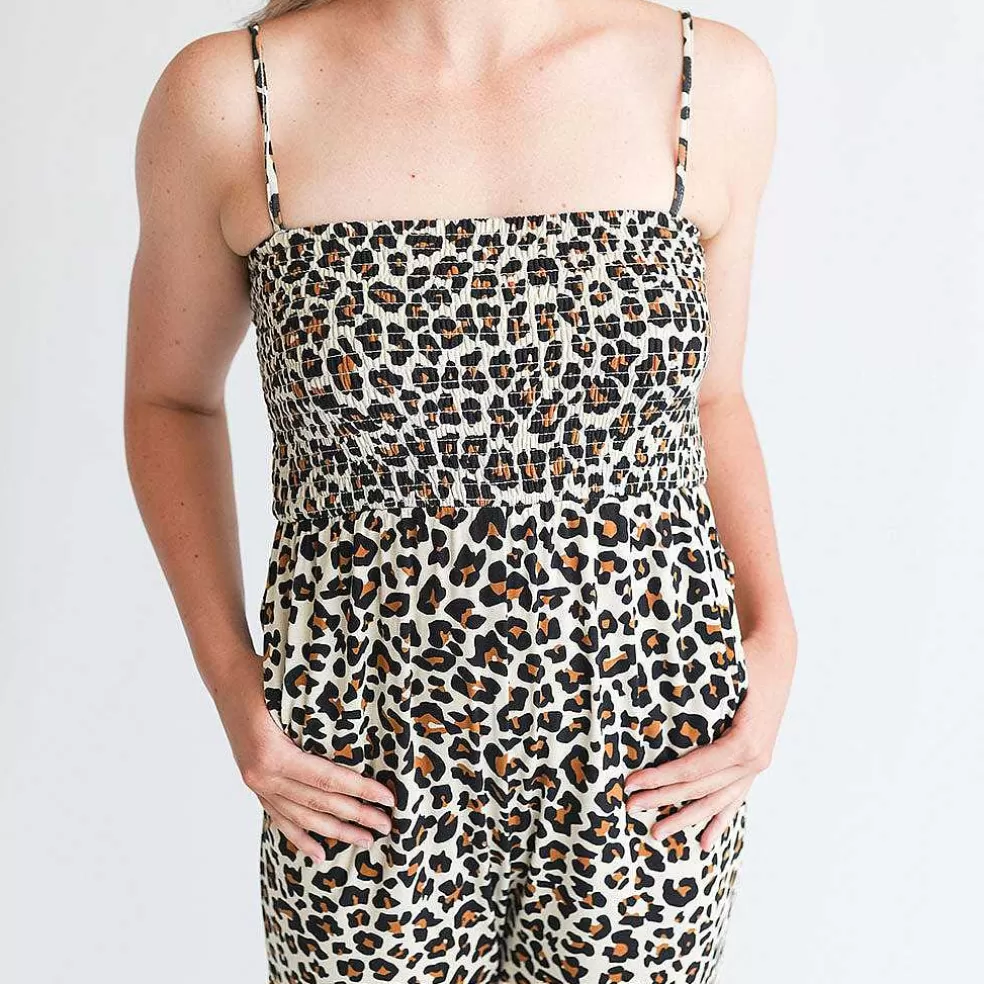 Posh Peanut Women'S Sleeveless Smocked Jumpsuit Sale