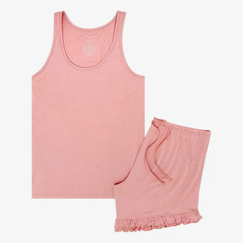 Posh Peanut Women'S Tank Ruffled Short Set Outlet